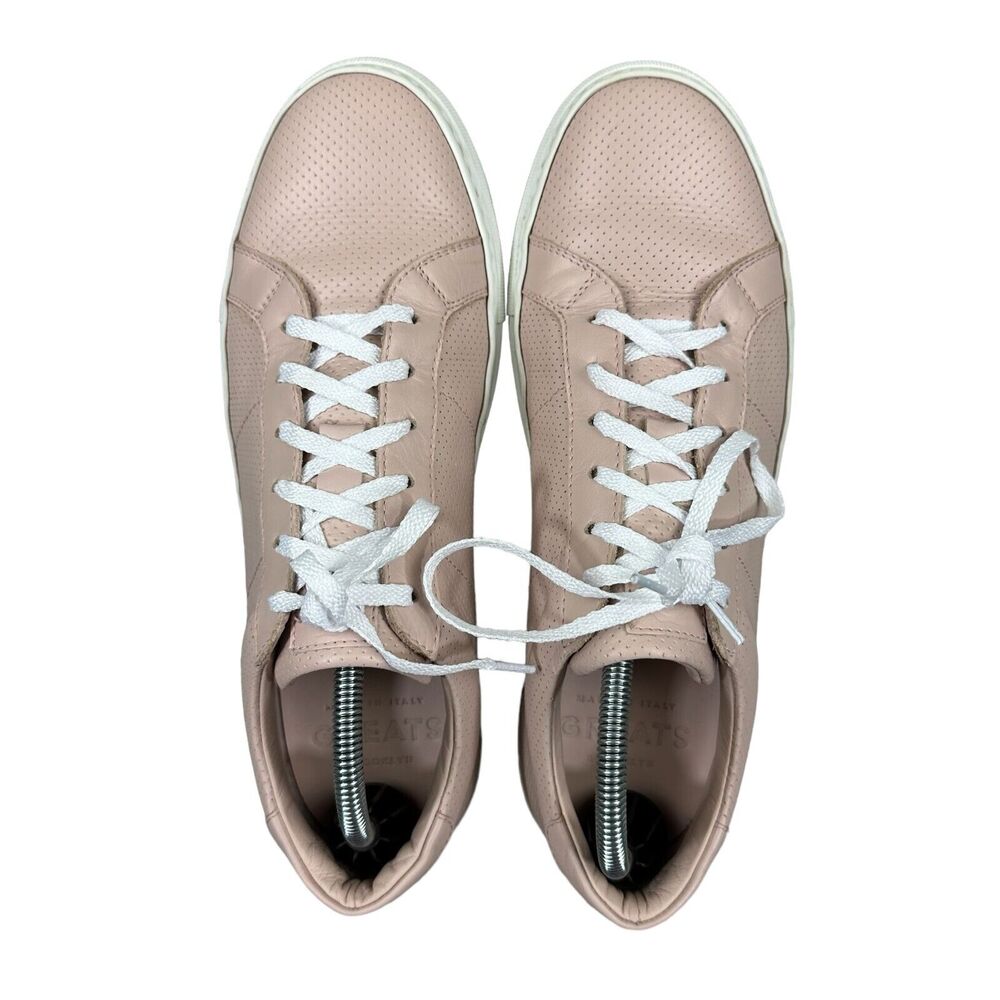 Greats Royale Perforated‎ Sneakers Womens 9.5 Pink Leather Made in Italy Good